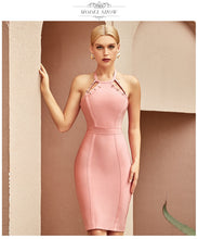 Load image into Gallery viewer, Adyce 2021 New Summer Women Halter Hollow Out Bodycon Bandage Dress Pink Sleeveless Sexy Night Club Celebrity Runway Party Dress
