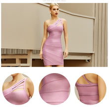 Load image into Gallery viewer, Adyce New Summer One Shoulder Bodycon Bandage Women&#39;s Dress 2021 Sexy Hollow Out Sleeveless Celebrity Club Runway Party Dresses
