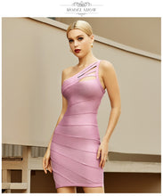 Load image into Gallery viewer, Adyce New Summer One Shoulder Bodycon Bandage Women&#39;s Dress 2021 Sexy Hollow Out Sleeveless Celebrity Club Runway Party Dresses
