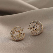 Load image into Gallery viewer, ALSAS Animal Series Earrings Fashion Wild Unicorn Moon Stars Full Zircon Exquisite Earrings For Women
