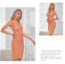 Load image into Gallery viewer, Adyce New Summer Spaghetti Strap Midi Bodycon Bandage Dress Women Sexy V Neck Sleeveless Club Celebrity Evening Party Dress 2021
