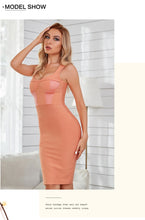 Load image into Gallery viewer, Adyce New Summer Spaghetti Strap Midi Bodycon Bandage Dress Women Sexy V Neck Sleeveless Club Celebrity Evening Party Dress 2021
