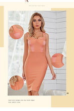 Load image into Gallery viewer, Adyce New Summer Spaghetti Strap Midi Bodycon Bandage Dress Women Sexy V Neck Sleeveless Club Celebrity Evening Party Dress 2021
