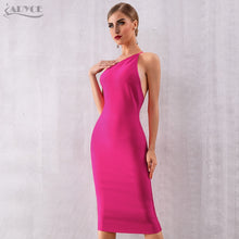 Load image into Gallery viewer, Adyce 2021 New Summer One Shoulder Bandage Dress Women Vestidos Sexy Rose Red Spaghetti Strap Club Celebrity Runway Party Dress
