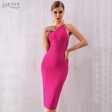 Load image into Gallery viewer, Adyce 2021 New Summer One Shoulder Bandage Dress Women Vestidos Sexy Rose Red Spaghetti Strap Club Celebrity Runway Party Dress
