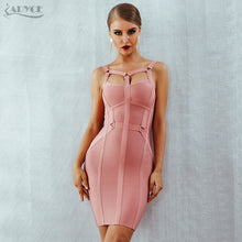 Load image into Gallery viewer, Adyce 2021 New Summer Pink Women Bandage Dress Sexy Spaghetti Strap Hollow Out Mini Celebrity Evening Party Club Bodycon Dresses
