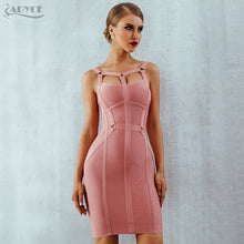 Load image into Gallery viewer, Adyce 2021 New Summer Pink Women Bandage Dress Sexy Spaghetti Strap Hollow Out Mini Celebrity Evening Party Club Bodycon Dresses
