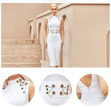 Load image into Gallery viewer, ADYCE 2021 New Summer Women White Bodycon Bandage Dress Sexy Tank Backless Hollow Out Celebrity Runway Club Party Dress Vestidos
