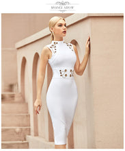 Load image into Gallery viewer, ADYCE 2021 New Summer Women White Bodycon Bandage Dress Sexy Tank Backless Hollow Out Celebrity Runway Club Party Dress Vestidos
