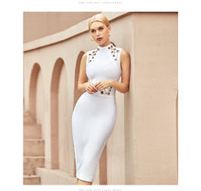 Load image into Gallery viewer, ADYCE 2021 New Summer Women White Bodycon Bandage Dress Sexy Tank Backless Hollow Out Celebrity Runway Club Party Dress Vestidos
