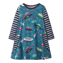 Load image into Gallery viewer, ALSASA Long Sleeve Grey Unicorn Princess Girls Dresses
