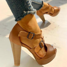 Load image into Gallery viewer, 2020 Summer Women Shoes Fashion High Heel Shoes Sandals Peep Toe Platform Pumps Buckle Pumps Shoes Office
