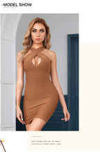 Load image into Gallery viewer, Adyce New Summer Halter Mini Bodycon Bandage Dress For Women Sexy Hollow Out Sleeveless Club Celebrity Evening Party Dress 2021
