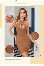 Load image into Gallery viewer, Adyce New Summer Halter Mini Bodycon Bandage Dress For Women Sexy Hollow Out Sleeveless Club Celebrity Evening Party Dress 2021
