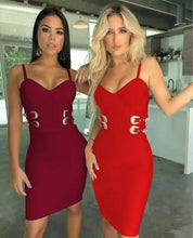 Load image into Gallery viewer, 2021 Summer New Sling V-Neck Sexy Evening Party Belt Buckle Bandage Dress Femaleca Wear It From 18 To 40  FD82
