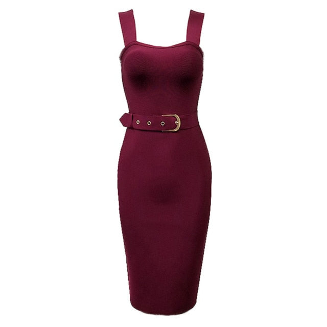 2020 summer new female bandage dress sexy sleeveless hanging neck dress spaghetti belt slash solid color celebrity party costume