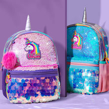 Load image into Gallery viewer, ALSAS  Backpack for Girls Pre-School Bag for Kindergarten Elementary - Reversible Sequin,Unicorn
