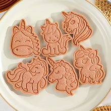 Load image into Gallery viewer, ALSAS 6Pcs/box Unicorn Cookie Cutters Plastic
