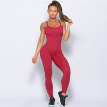 Load image into Gallery viewer, 2021 Seamless Yoga Set Knitting Gym Clothes Fitness Jumpsuits for Women Backless Sleeveless Gym set workout clothes for women
