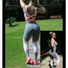 Load image into Gallery viewer, Active Women Yoga Jumpsuit Female 1 Piece Sports Pants Sexy Backless Workout Clothes Mujer Fitness Running Gym Sport Clothes
