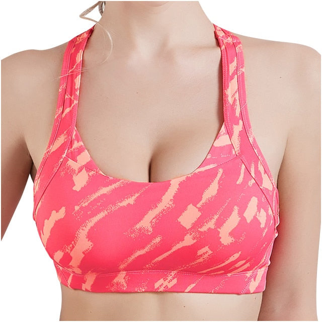 2021 Women Sports Bra Tops Seamless Hollow Back Push Up Fitness Tank Tops Workout Gym Running Yoga Vest Yoga Underwear Top #40