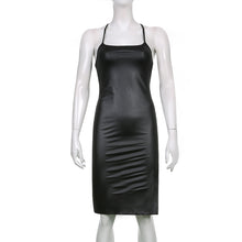 Load image into Gallery viewer, Bandage Backless Leather Dress
