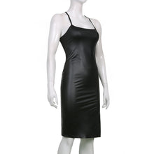 Load image into Gallery viewer, Bandage Backless Leather Dress
