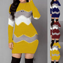 Load image into Gallery viewer, Bodycon Warm Mini Sweater Dress
