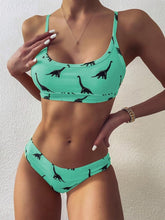 Load image into Gallery viewer, 2022 Sexy Yellow Dinosaur Print Swimsuit Women bathers Bandeau Bikinis Woman Push up Swimwear Sport Swimming bathing suit Lovely
