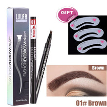 Load image into Gallery viewer, 5-Color Four-Pronged Eyebrow Pencil Eyebrow Brush Split Liquid Waterproof
