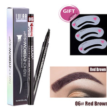 Load image into Gallery viewer, 5-Color Four-Pronged Eyebrow Pencil Eyebrow Brush Split Liquid Waterproof
