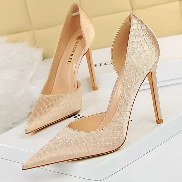 2022 JFB New Snake Pattern Women Pumps