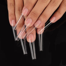 Load image into Gallery viewer, 600Pcs Transparent Stiletto Fake Nail Tips Acrylic Ballerina Nail Tips Long Shape
