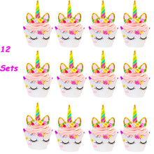 Load image into Gallery viewer, ALSAS Unicorn Birthday Cake Decorations Rainbow Cake Topper Birthday Party Decorations
