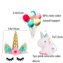 Load image into Gallery viewer, ALSAS Unicorn Birthday Cake Decorations Rainbow Cake Topper Birthday Party Decorations
