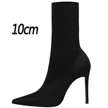 Load image into Gallery viewer, BIGTREE Shoes Women Boots Fashion Ankle Boots Pointed Toe Stretch Boots Autumn Stiletto Socks Boots High Heels Ladies Shoes 2021
