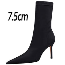 Load image into Gallery viewer, BIGTREE Shoes Women Boots Fashion Ankle Boots Pointed Toe Stretch Boots Autumn Stiletto Socks Boots High Heels Ladies Shoes 2021
