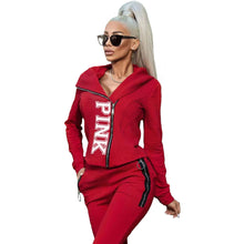 Load image into Gallery viewer, 2022 New Summer Tracksuit for Women 3XL PINK Letter Print Sport Casual Two Piece Outfit Suit Sleeveless Top Bodycon Pants Sets
