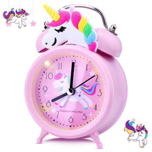 Load image into Gallery viewer, ALSAS Pink Unicorn Kids Alarm Clock Double Bell Clock with Backlight
