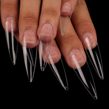 Load image into Gallery viewer, 600Pcs Transparent Stiletto Fake Nail Tips Acrylic Ballerina Nail Tips Long Shape
