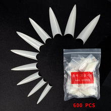 Load image into Gallery viewer, 600Pcs Transparent Stiletto Fake Nail Tips Acrylic Ballerina Nail Tips Long Shape
