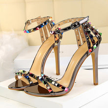 Load image into Gallery viewer, 2022 Women 11cm High Heels Rivets Studded Sandals Lady Sandles Stiletto Gladiator Pumps Stripper Summer Fetish Platform Shoes
