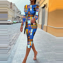 Load image into Gallery viewer, Backless Hollow Out Bodycon Printed Dress
