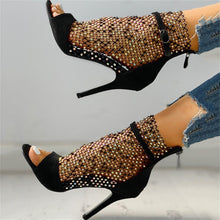 Load image into Gallery viewer, NEW JFB 2022 Studded Grid Mesh Stiletto Pumps Office Party heels
