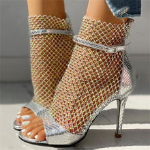 Load image into Gallery viewer, NEW JFB 2022 Studded Grid Mesh Stiletto Pumps Office Party heels
