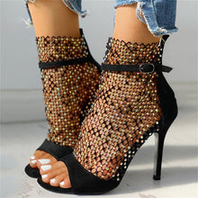 Load image into Gallery viewer, NEW JFB 2022 Studded Grid Mesh Stiletto Pumps Office Party heels
