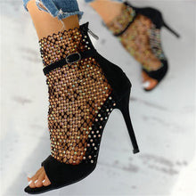 Load image into Gallery viewer, NEW JFB 2022 Studded Grid Mesh Stiletto Pumps Office Party heels
