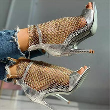 Load image into Gallery viewer, NEW JFB 2022 Studded Grid Mesh Stiletto Pumps Office Party heels
