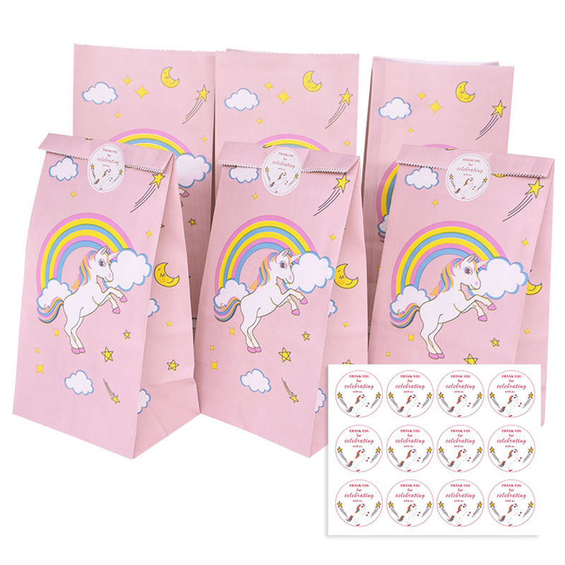 ALSAS NEW Unicorn Paper Candy Gift Bag Unicorn Party Cookie Popcorn Box for Kids