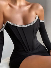 Load image into Gallery viewer, Bandage Dress Long Sleeve Black
